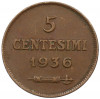 5 чентезимо 1936 года Сан-Марино