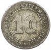 10 центов 1910 года Стрейтс Сетлментс