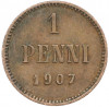 1 пенни 1907 года Русская Финляндия