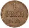 1 пенни 1909 года Русская Финляндия