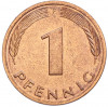 1 пфенниг 1977 года F Западная Германия (ФРГ)