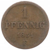 1 пфенниг 1851 года Саксония