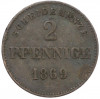 2 пфеннига 1869 года Саксен-Мейнинген