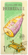 Почтовая марка 1 франк 1965 года Бурунди «Спутники»