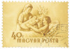 Почтовая марка 40 филлеров 1954 года Венгрия «Международный женский день — Мать принимающая новорожденного ребенка»