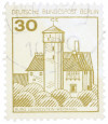 Почтовая марка 30 пфеннигов 1977 года Западная Германия (ФРГ) «Крепости и замки — Замок Людвигштейн»