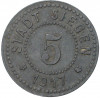 5 пфеннигов 1917 года Германия — город Зиген (Нотгельд)