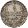 1/4 рупии 1910 года J Германская Восточная Африка