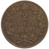 2 чентезимо 1867 года M Италия