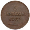 5 чентезимо 1937 года Сан-Марино