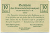 10 геллеров 1920 года Австрия — община Штефансхарт (Нотгельд)