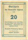 20 геллеров 1920 года Австрия — Ацбах (Нотгельд)
