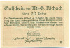 20 геллеров 1920 года Австрия — Ашах-ан-дер-Донау (Нотгельд)