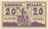 20 геллеров 1920 года Австрия — Зандль (Нотгельд)