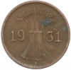1 рейхспфенниг 1931 года A Германия