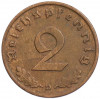 2 рейхспфеннига 1939 года D Германия