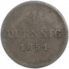 1 пфенниг 1851 года Бавария