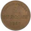 2 пфеннига 1867 года Саксен-Мейнинген