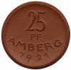 25 пфеннигов 1921 года Германия — город Амберг (Нотгельд)
