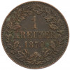 1 крейцер 1870 года Баден
